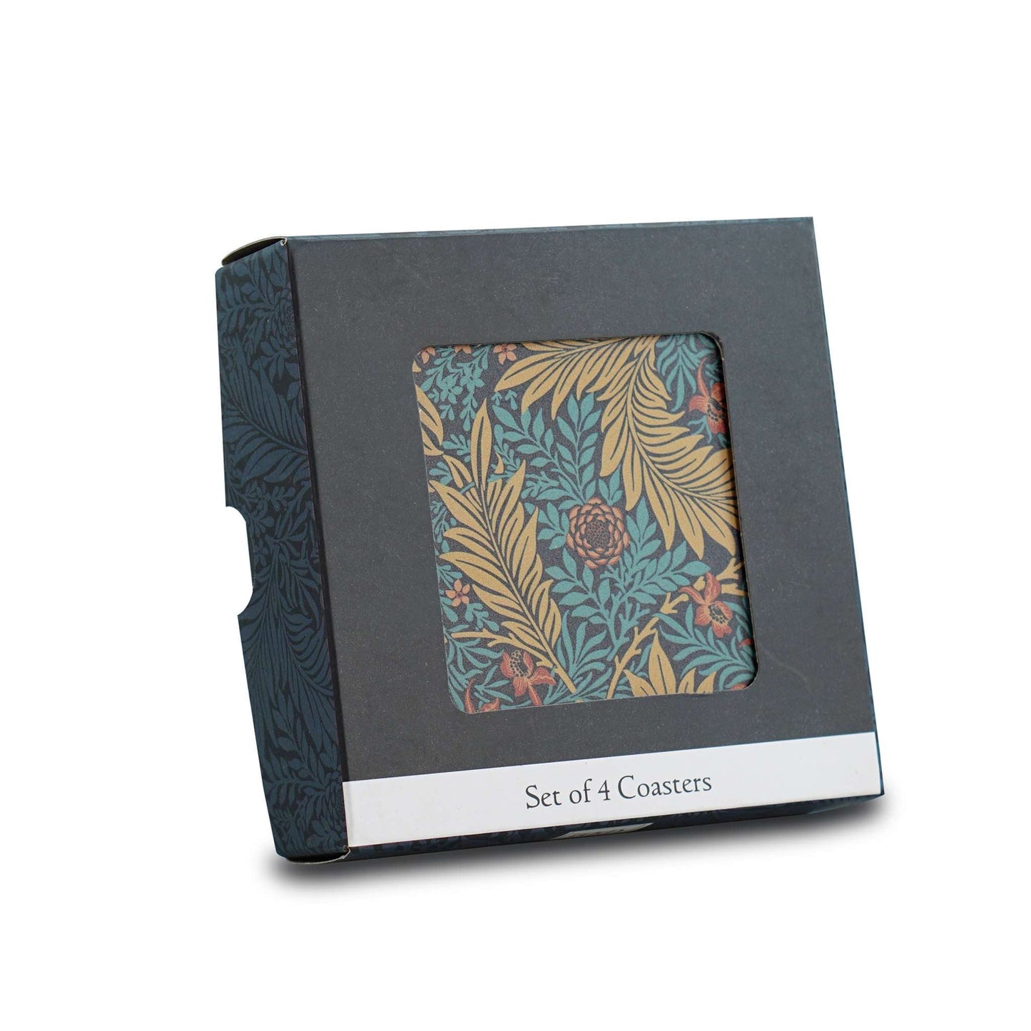 Set of 4 William Morris Ceramic Coasters - Larkspur