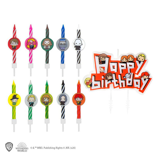10er Set Harry Potter Charaktere Geburtstagskerzen & 1 Happy Birthday
