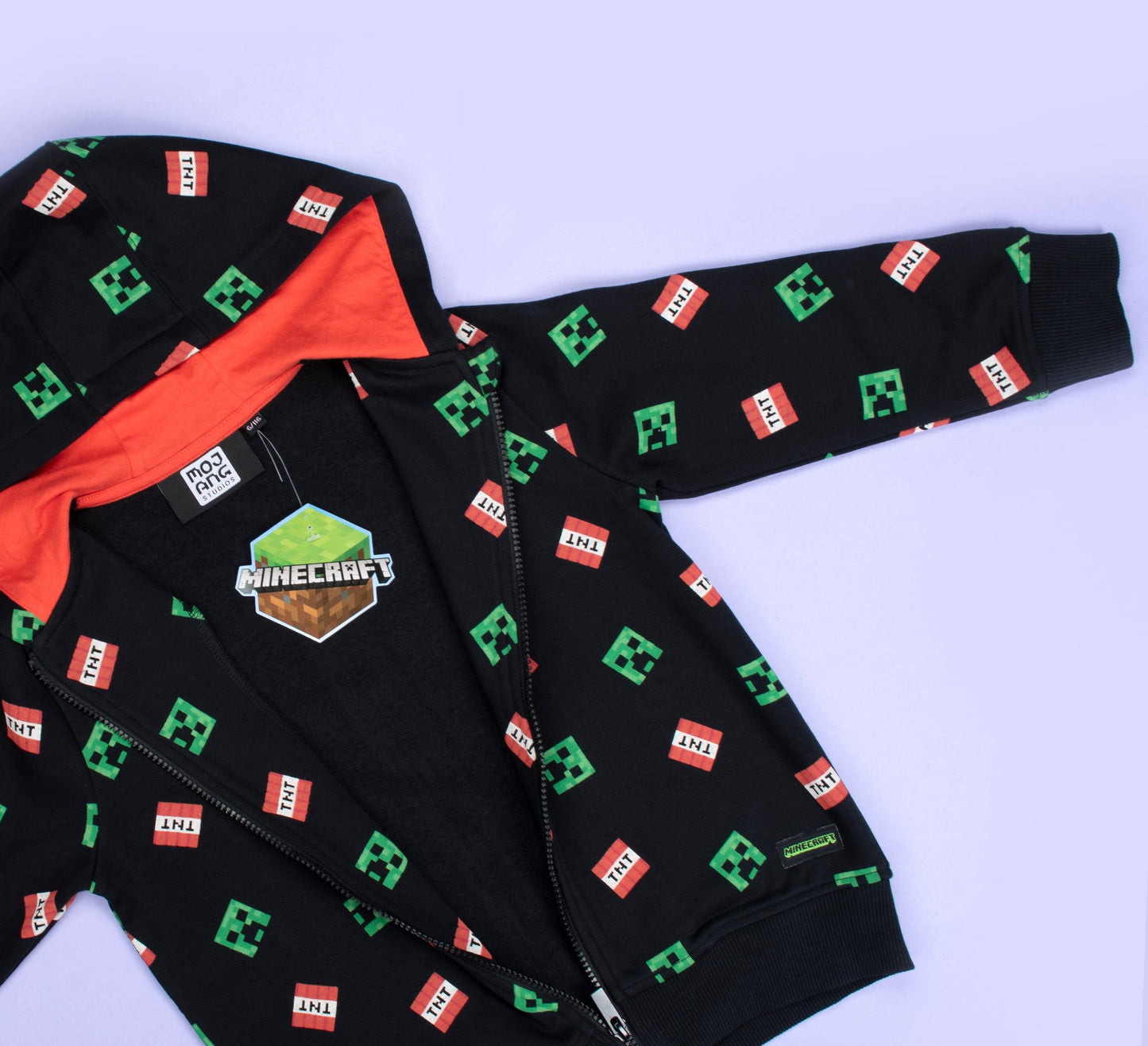 Minecraft Zipped Sweat à capuche – noir