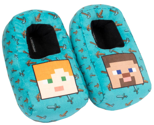 Kids' Slippers – Minecraft 3D – Alex and Steve