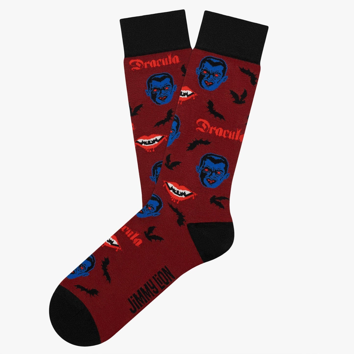 Dracula- und Fledermaus-Socken – Dunkelrot