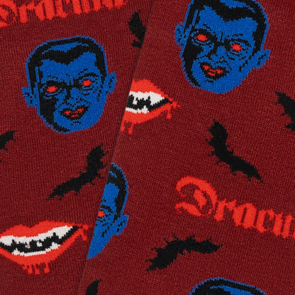 Dracula- und Fledermaus-Socken – Dunkelrot