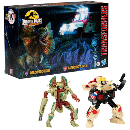Transformers Collaborative Jurassic Park x Transformers Dilophocon und Autobot JP12