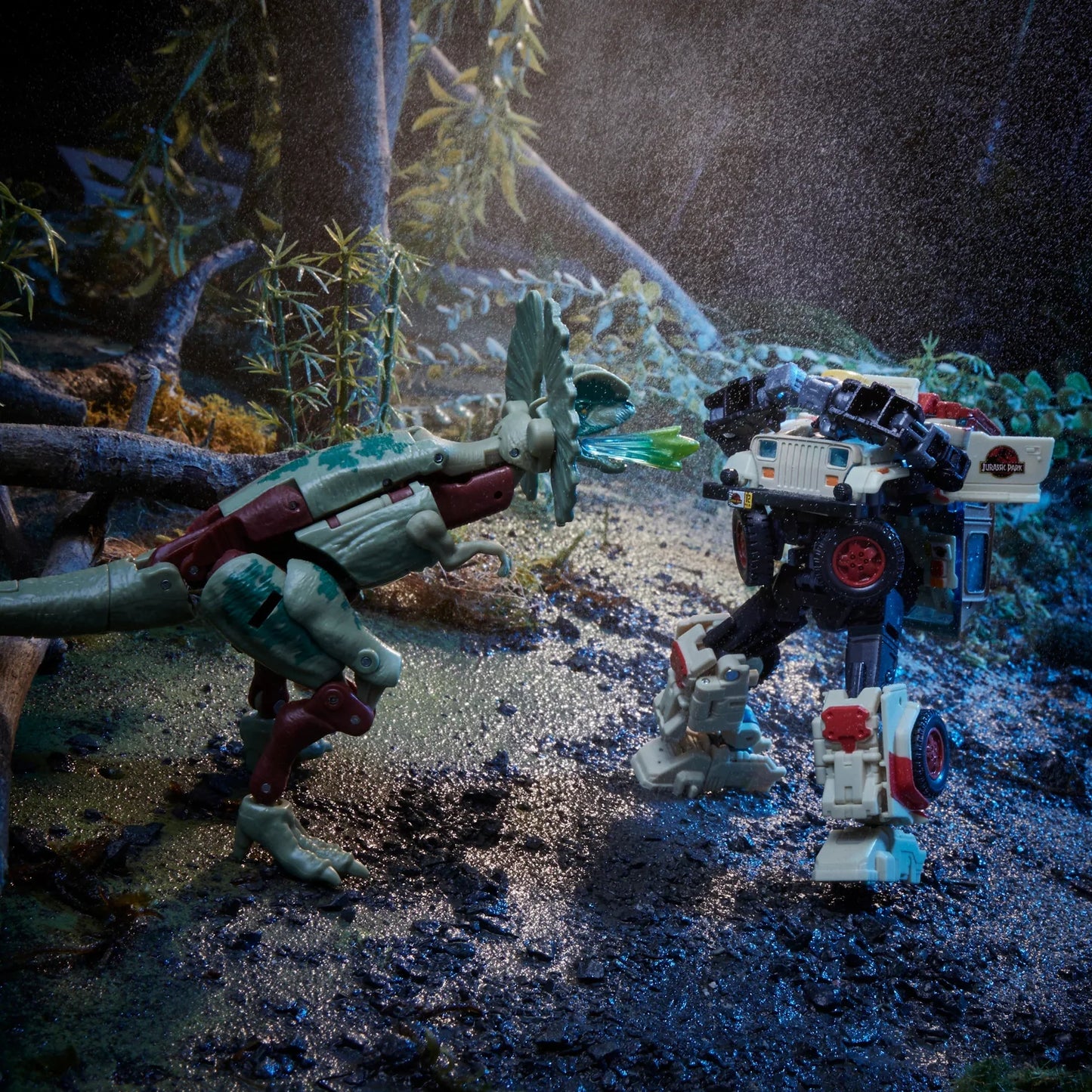 Transformers Collaborative Jurassic Park x Transformers Dilophocon und Autobot JP12