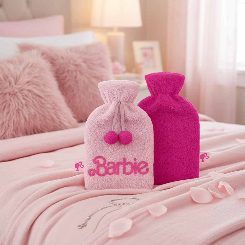 Barbie Plüsch &amp; bestickte Wärmflasche – Logo