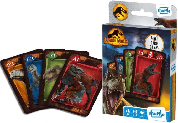 Shuffle Card Game - 4 in 1 - Jurassic World