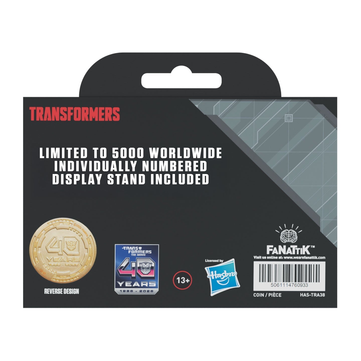 Transformers: The Movie – Limited Edition 40th Anniversary 24 Karat vergoldete Präsentationsmünze