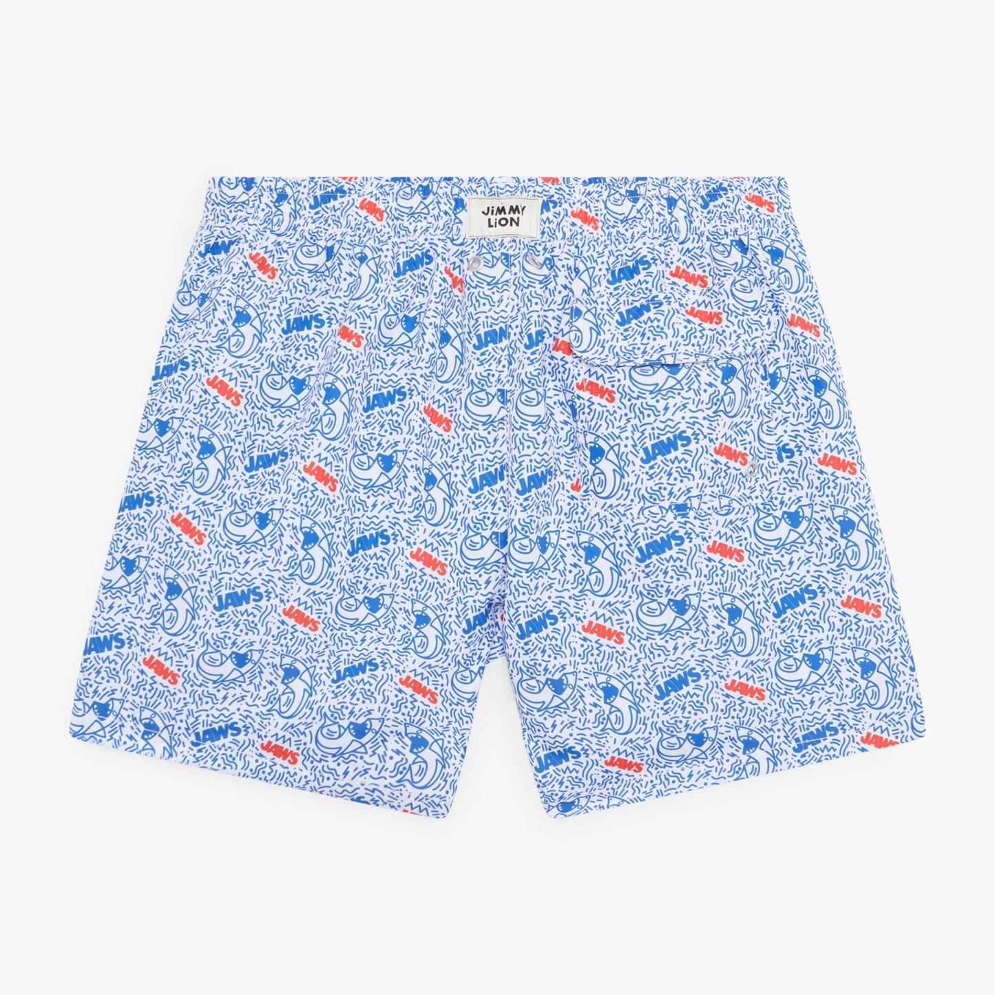 Jaws Swim Shorts - White Blue
