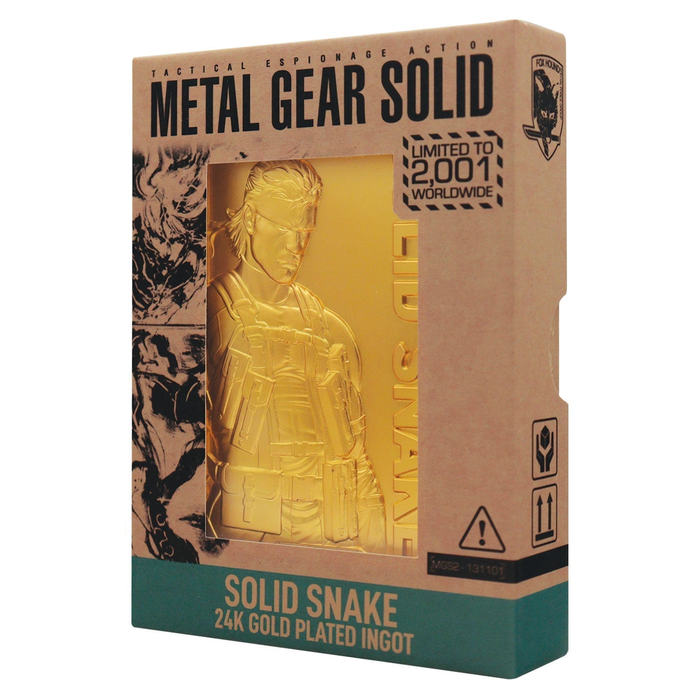 Lingot collector Metal Gear Solid - 2 24k Gold Plated Snake