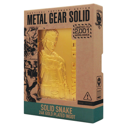 Lingot collector Metal Gear Solid - 2 24k Gold Plated Snake