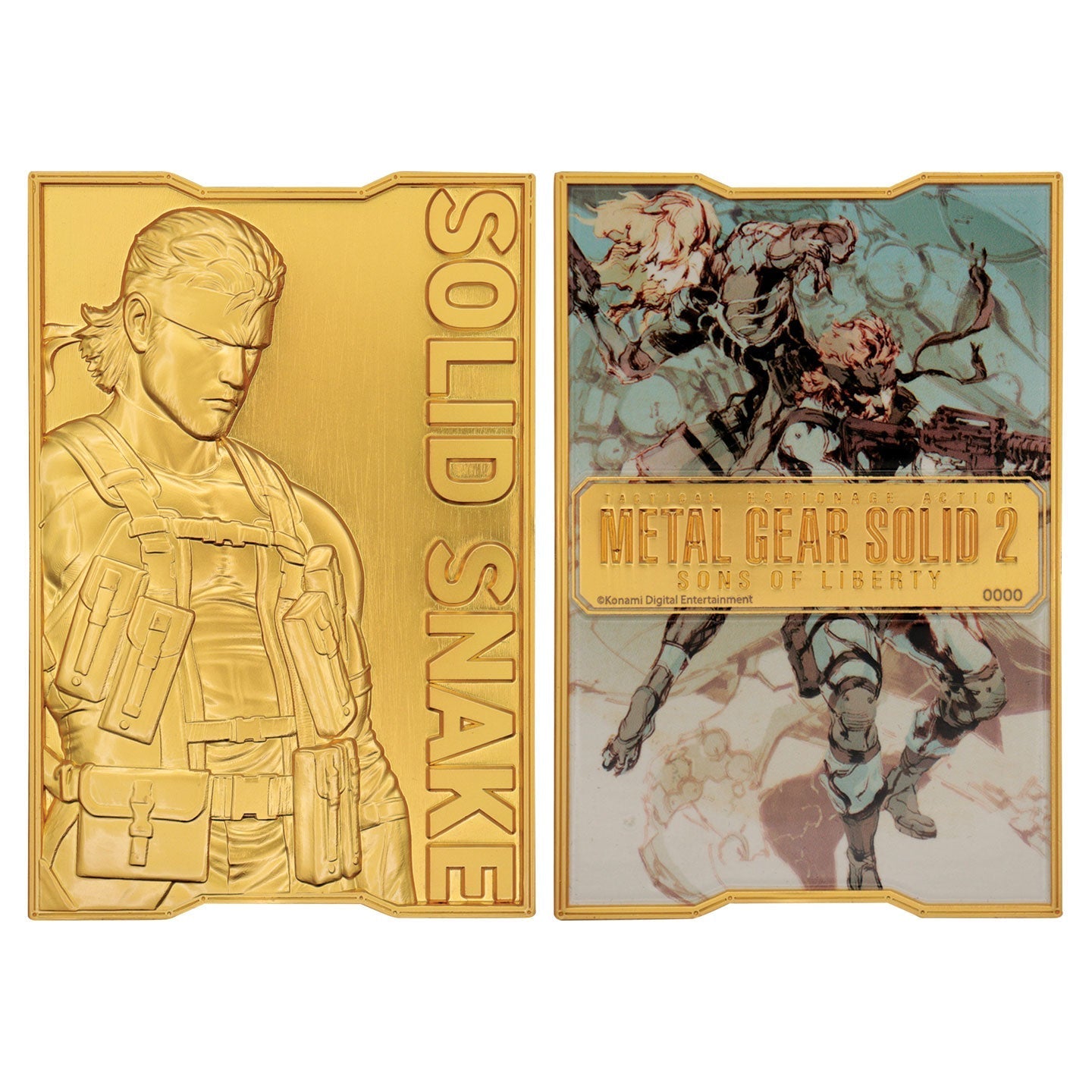 Lingot collector Metal Gear Solid - 2 24k Gold Plated Snake