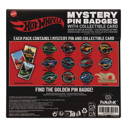 Display de 12 blind boxes Hot Wheels - pin’s mystère - présentoir arrière