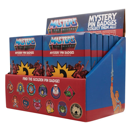 Display de 12 blind boxes Masters of the Universe - pin’s mystère - présentoir angle