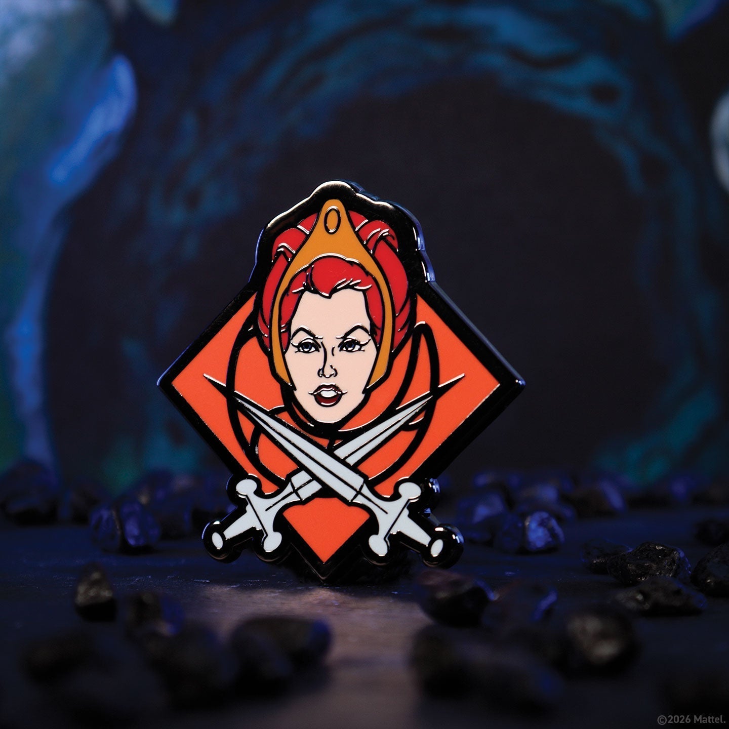 Display de 12 blind boxes Masters of the Universe - pin’s mystère - mise en situation 6