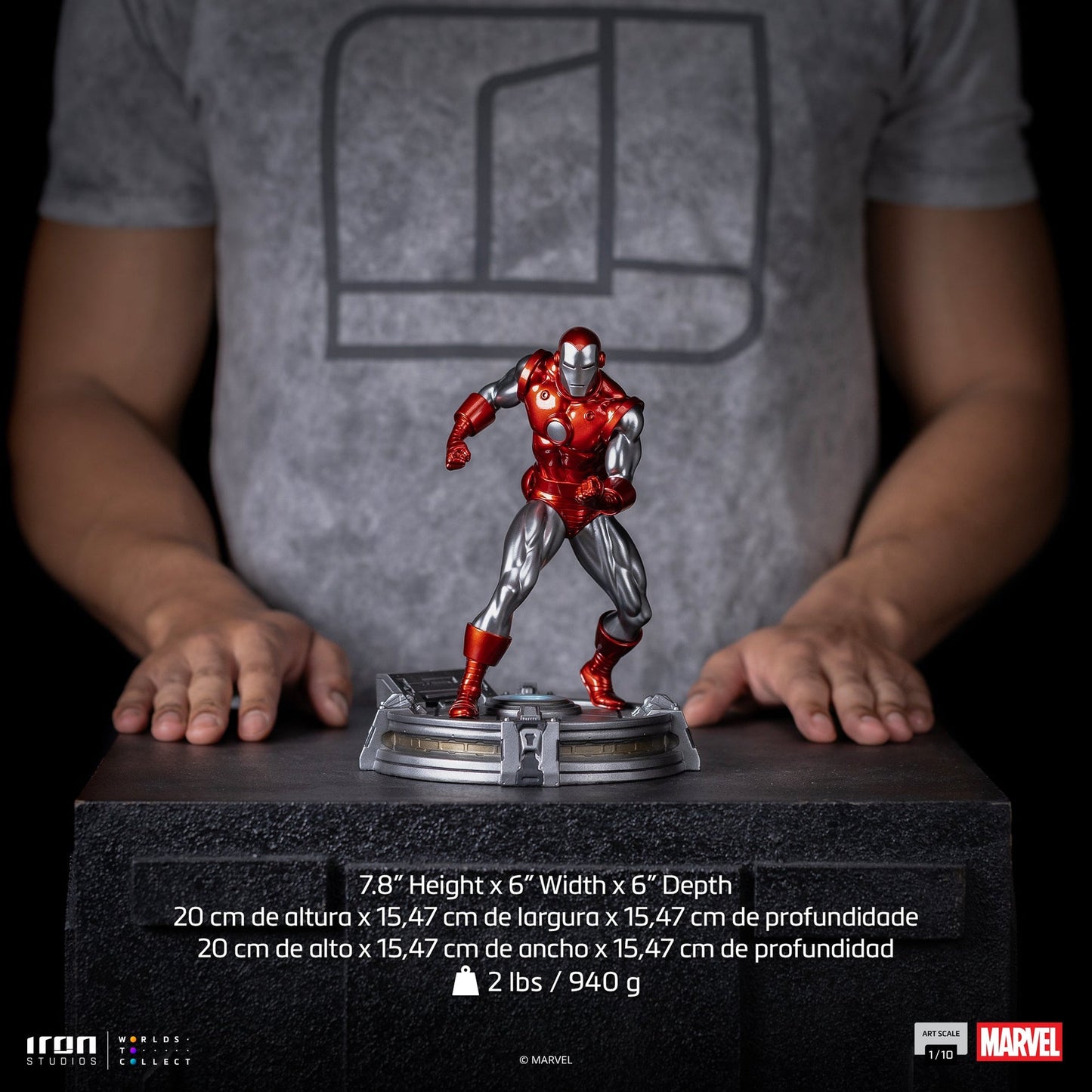 Statue Iron Man Red & Chrome - Marvel Comics - Art Scale 1/10