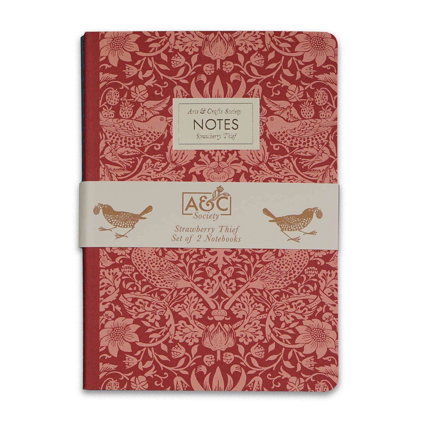 Set of 2 A5 notebooks - Raspberry / Sage