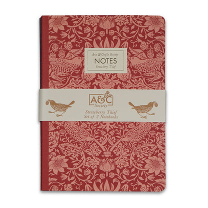 Set of 2 A5 notebooks - Raspberry / Sage