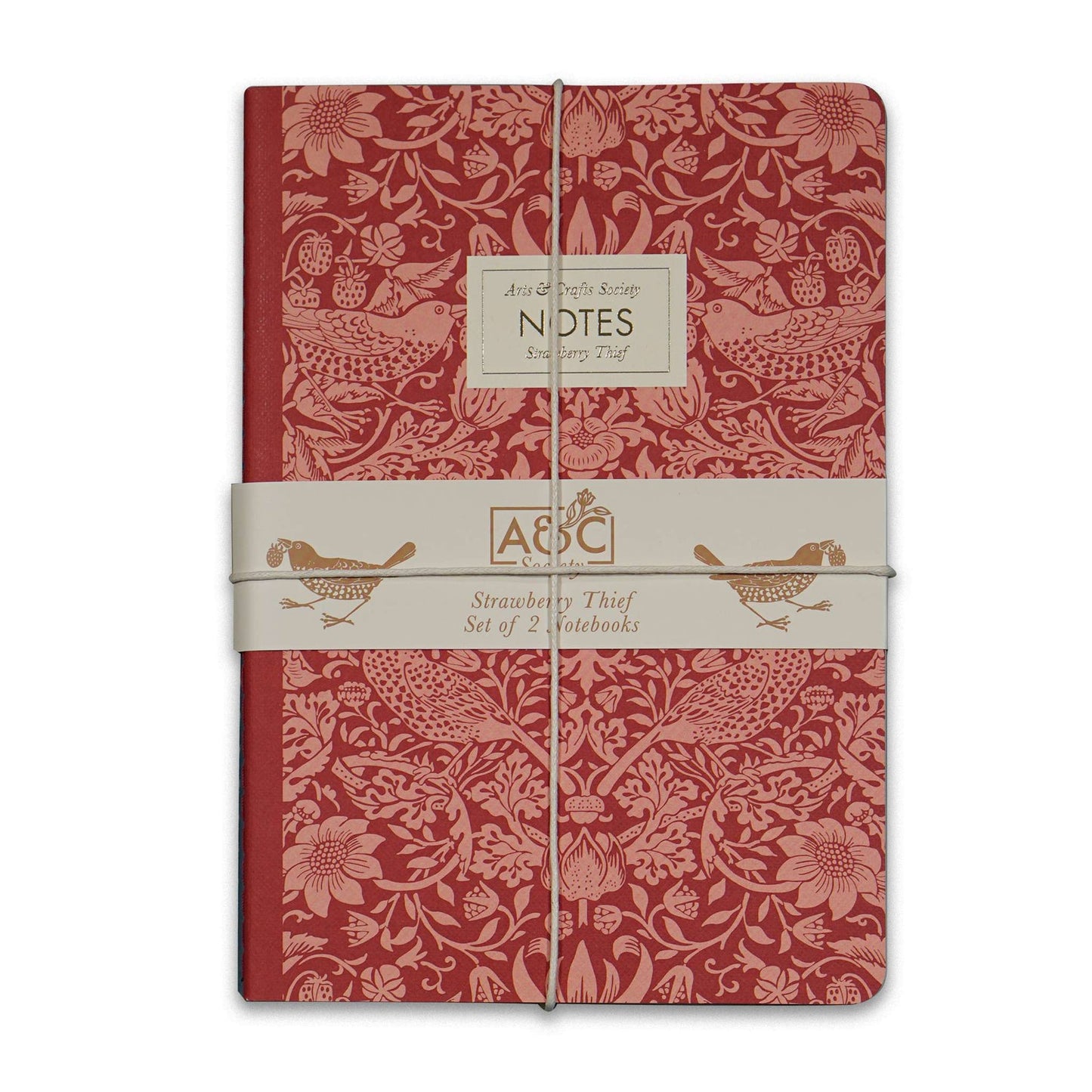 Set of 2 A5 notebooks - Raspberry / Sage