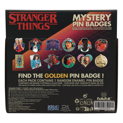 Display de 12 blind boxes Stranger Things - pin’s mystère - présentoir arrière