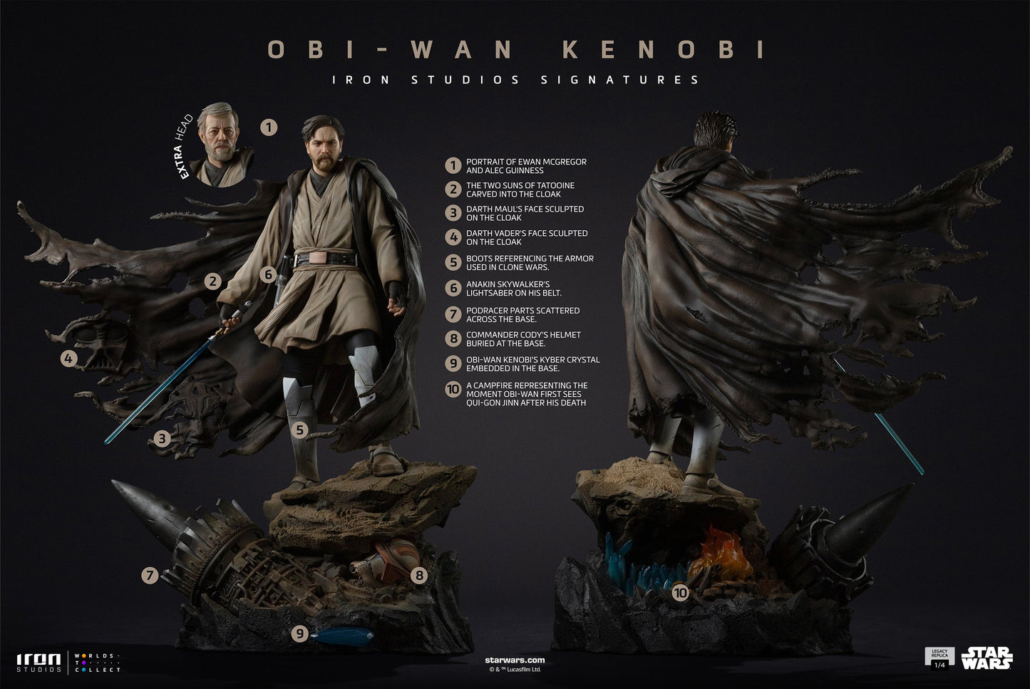 Obi-Wan Statue (Signatures) - Star Wars - Legacy Replica 1/4