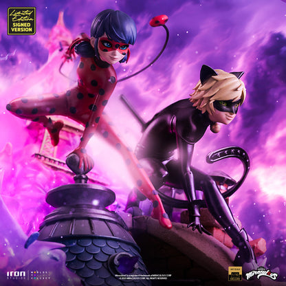 Ladybug and Cat Noir Statue - Miraculous 10th Anniversary Signed Edition - Deluxe Art Scale 1/10