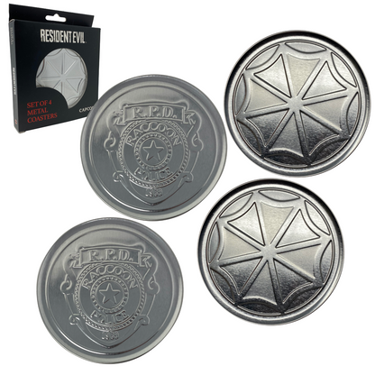 Set de 4 sous-verres métal embossés Resident Evil