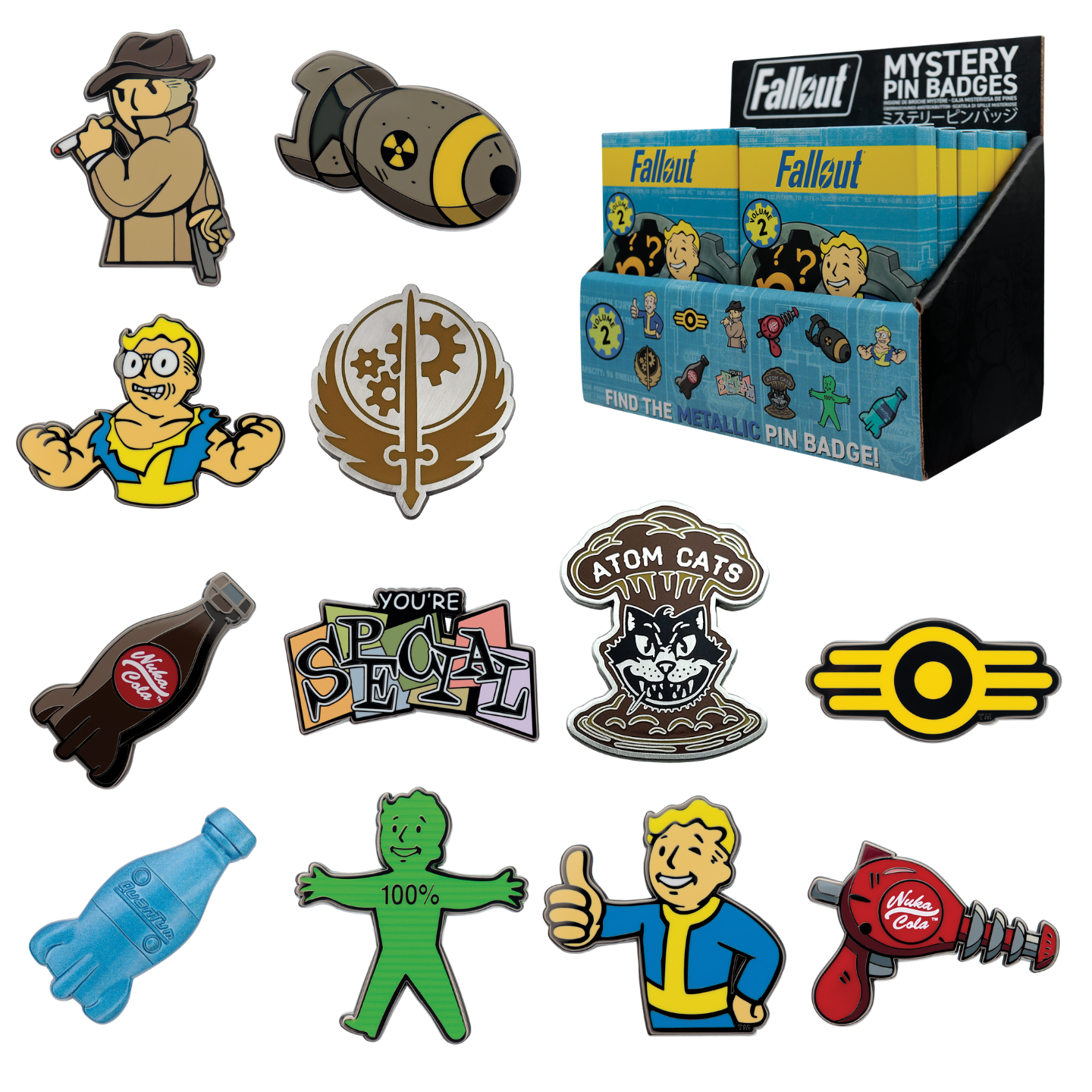 Display de 12 blind boxes Fallout - pin’s mystère Volume 2 - packaging principal