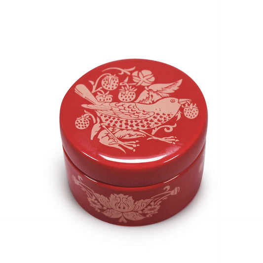 Schmuckkästchen aus Keramik mit William-Morris-Muster – Strawberry Thief Himbeere