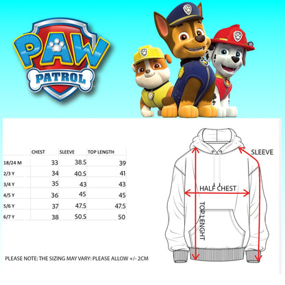 Sweat à capuche – Paw Patrol Initial for Boys-bleu