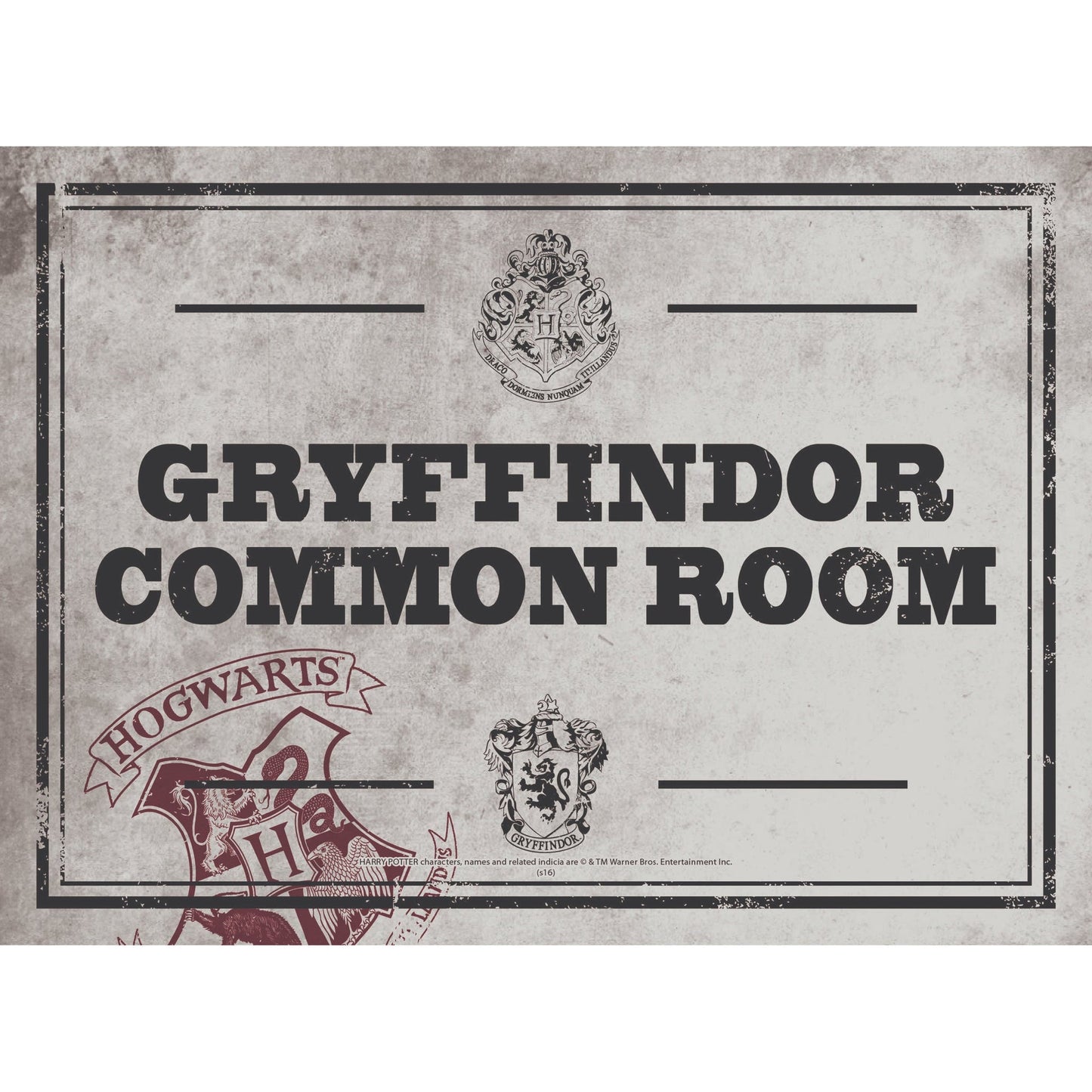 Plaque décorative en métal A5 Harry Potter - Salle commune