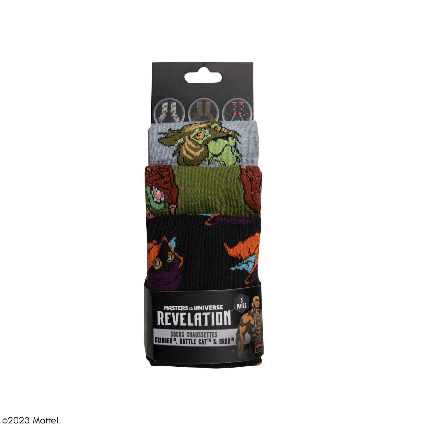 *Set de 3 Paires de Chaussettes Cringer, Tigre de combat & Orko