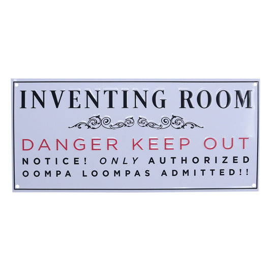 Plaque métal Willy Wonka - Inventing Room