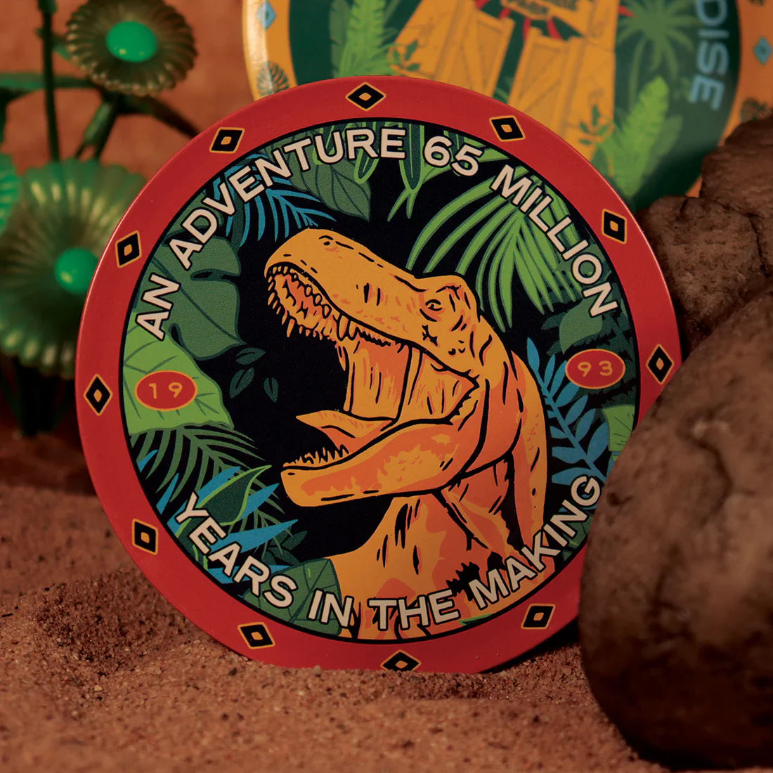 jurassic park set of 4 printed metal drinks coasters fanattik