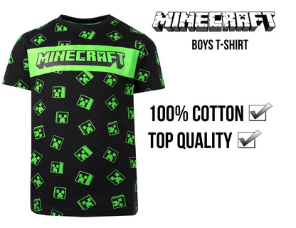 Minecraft Creeper T Shirt – noir