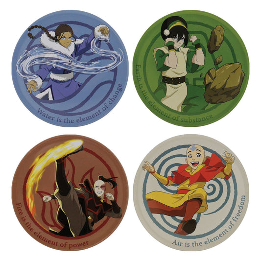 Set de 4 sous-verres métal embossés Avatar : Le Dernier Maître de l’Air