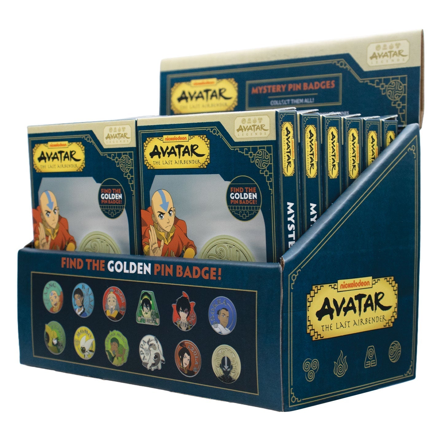 Display de 12 blind boxes Avatar : Le Dernier Maître de l’Air - pin’s mystère - présentoir angle