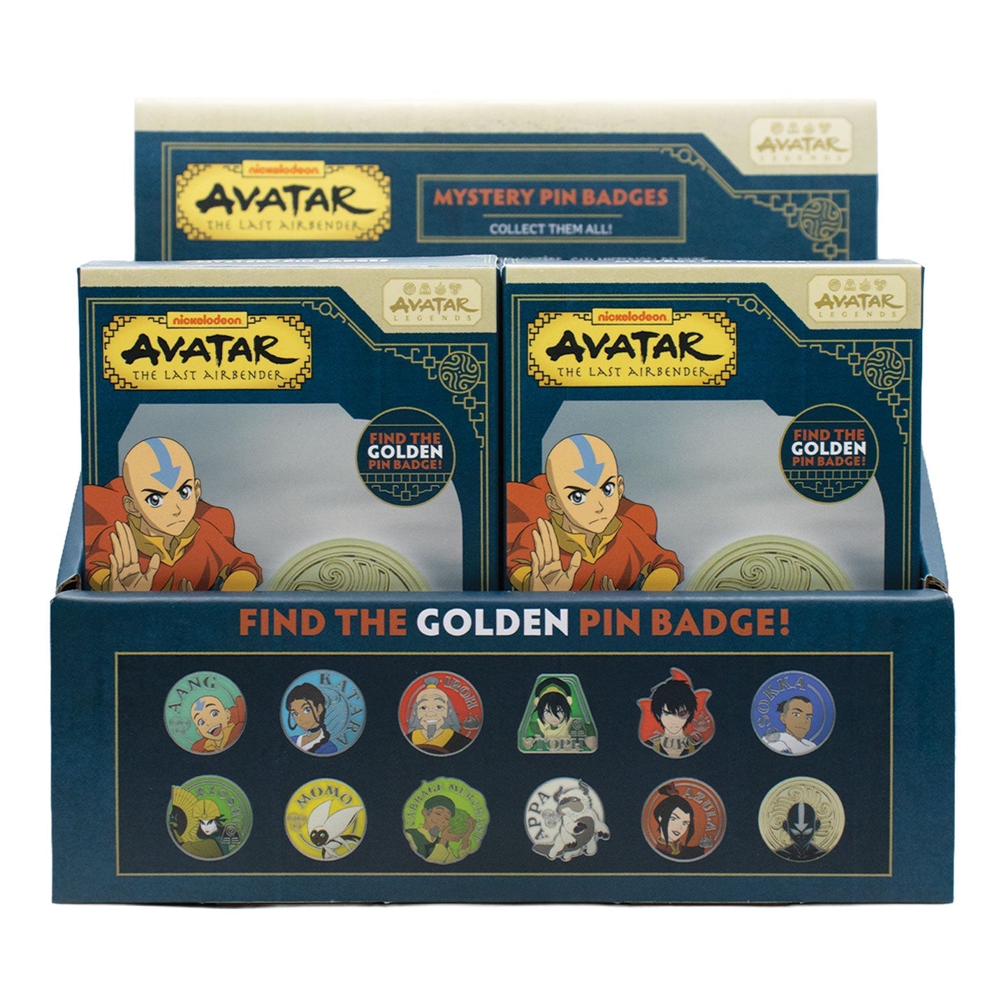 Display de 12 blind boxes Avatar : Le Dernier Maître de l’Air - pin’s mystère - présentoir avant