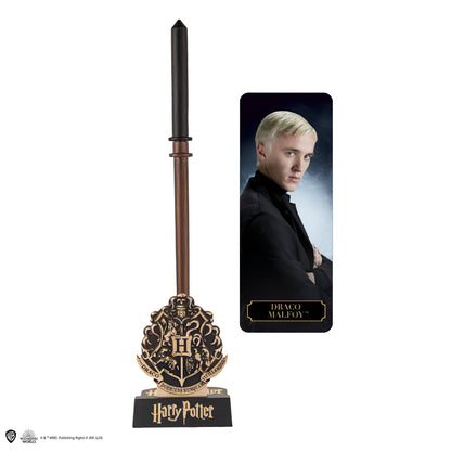 Stylo baguette avec socle & marque-page lenticulaire Drago Malefoy