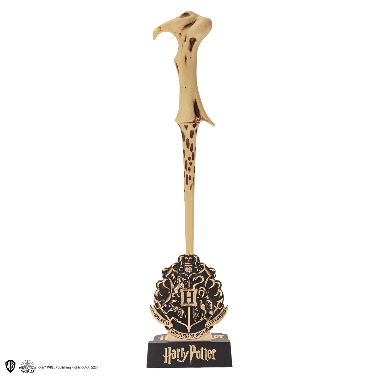 Stylo baguette avec socle & marque-page lenticulaire Voldemort