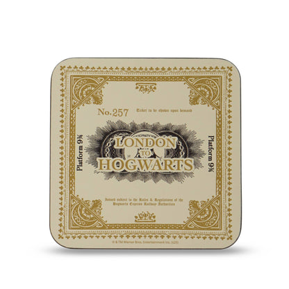 Sous-verre Harry Potter - Billet de Londres à Poudlard