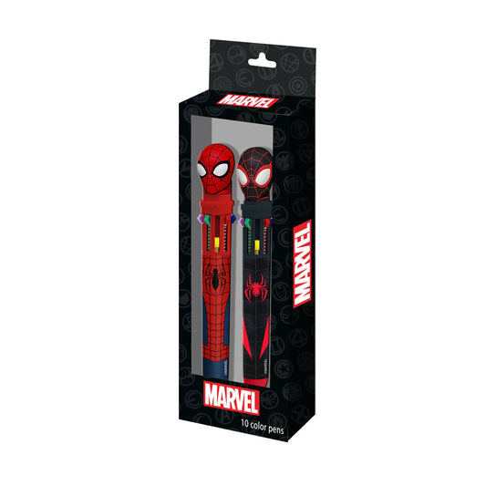 Marvel Spiderman Peter Pan - Pack of 2 Pens with 10 Colors