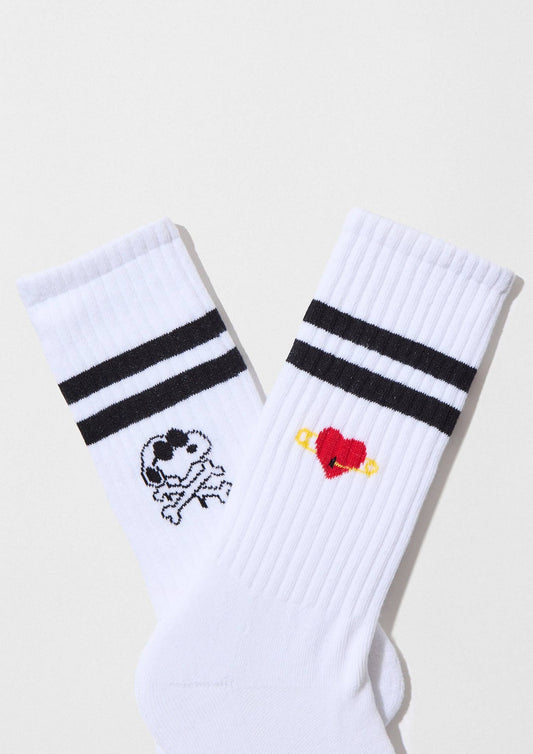 Chaussettes BeSnoopy Skull&Heart Street - 100% Coton Biologique: Blank / 36/40