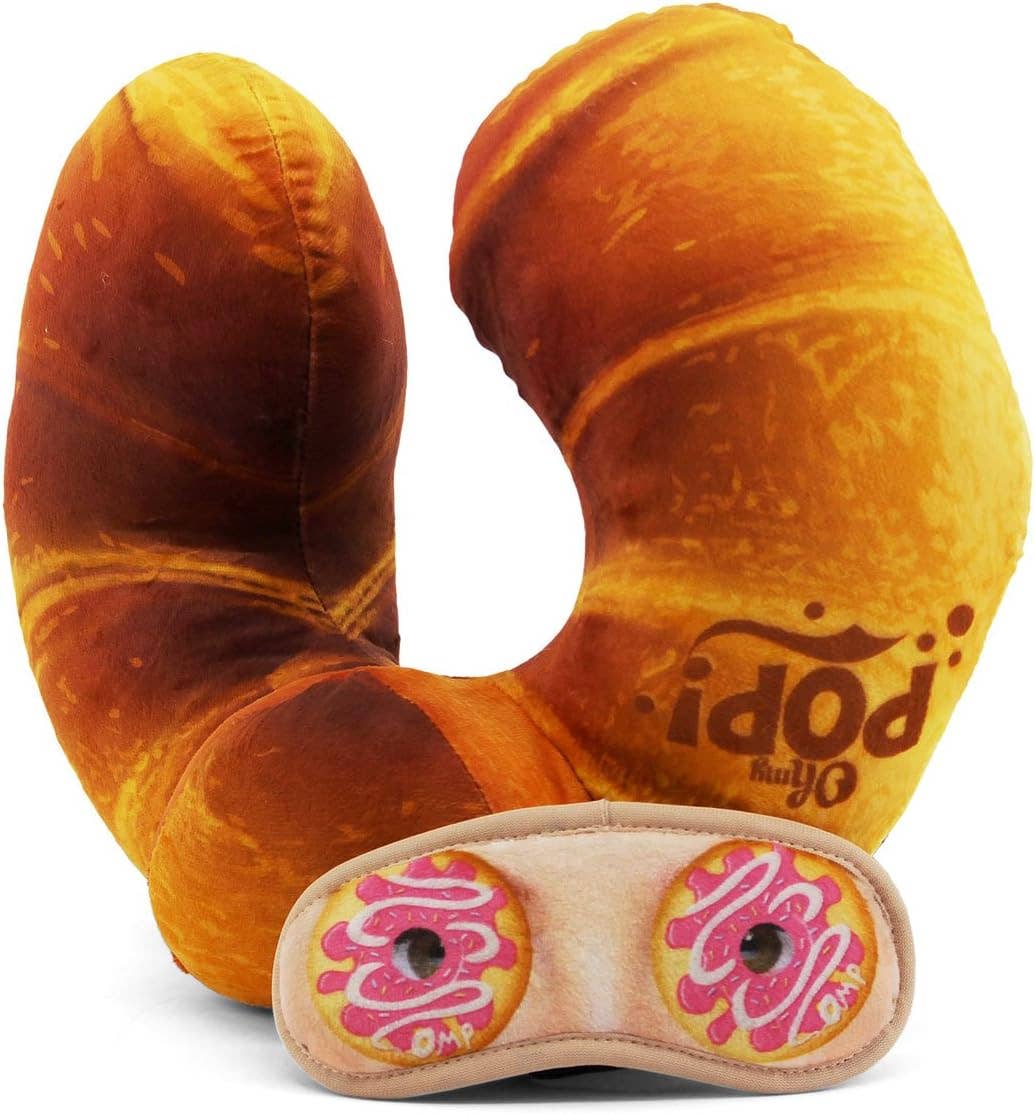 Oh My Pop! Croissant-Nackenkissen und Schlafmaske