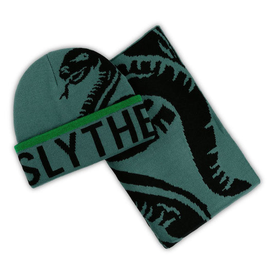 Adult Harry Potter Slytherin hat and scarf set