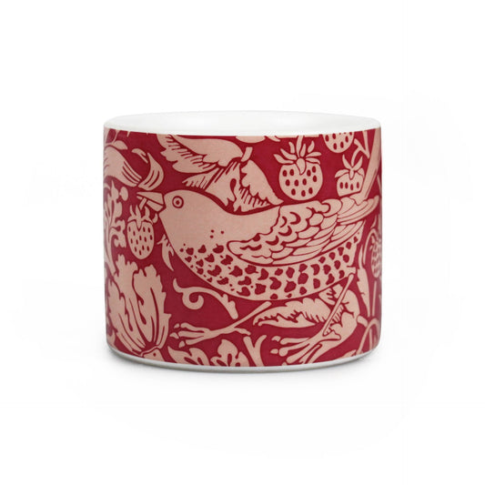 S William Morris Ceramic Pot - Strawberry Thief Raspberry