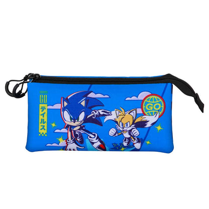 Sonic the Hedgehog "Go" Triple Pencil Case