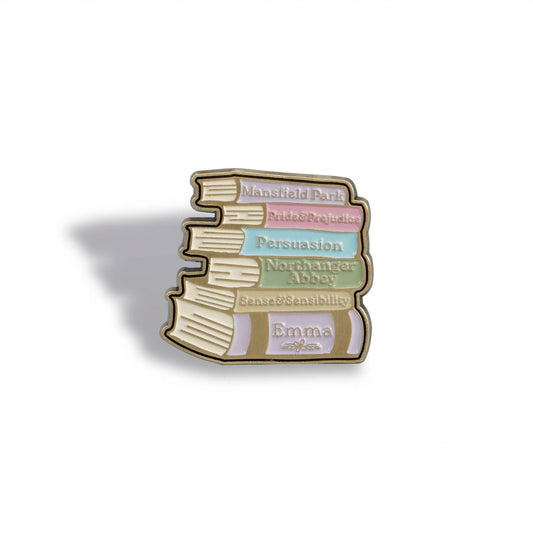 Jane Austen pin - Stack of books