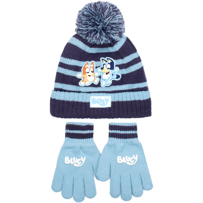 Ensemble bonnet et gants – Bluey Children's Winter Set Warm et Comfy Beanie Set