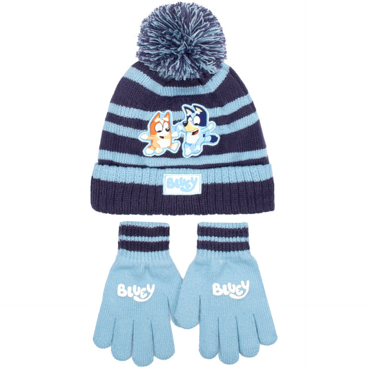 Hat and Gloves Set – Bluey Children's Winter Set Warm and Comfy Beanie Set