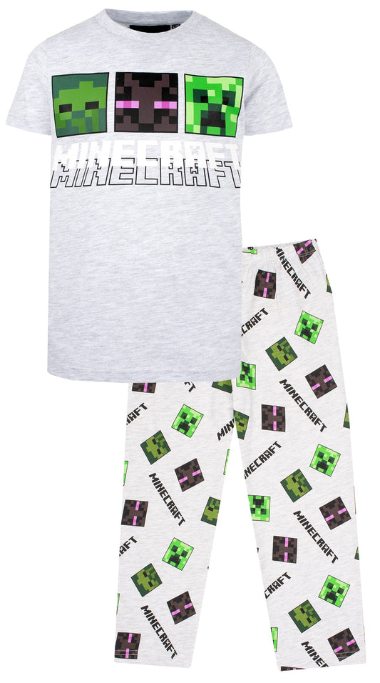 Pyjama Minecraft – Short Sleeve – gris & vert